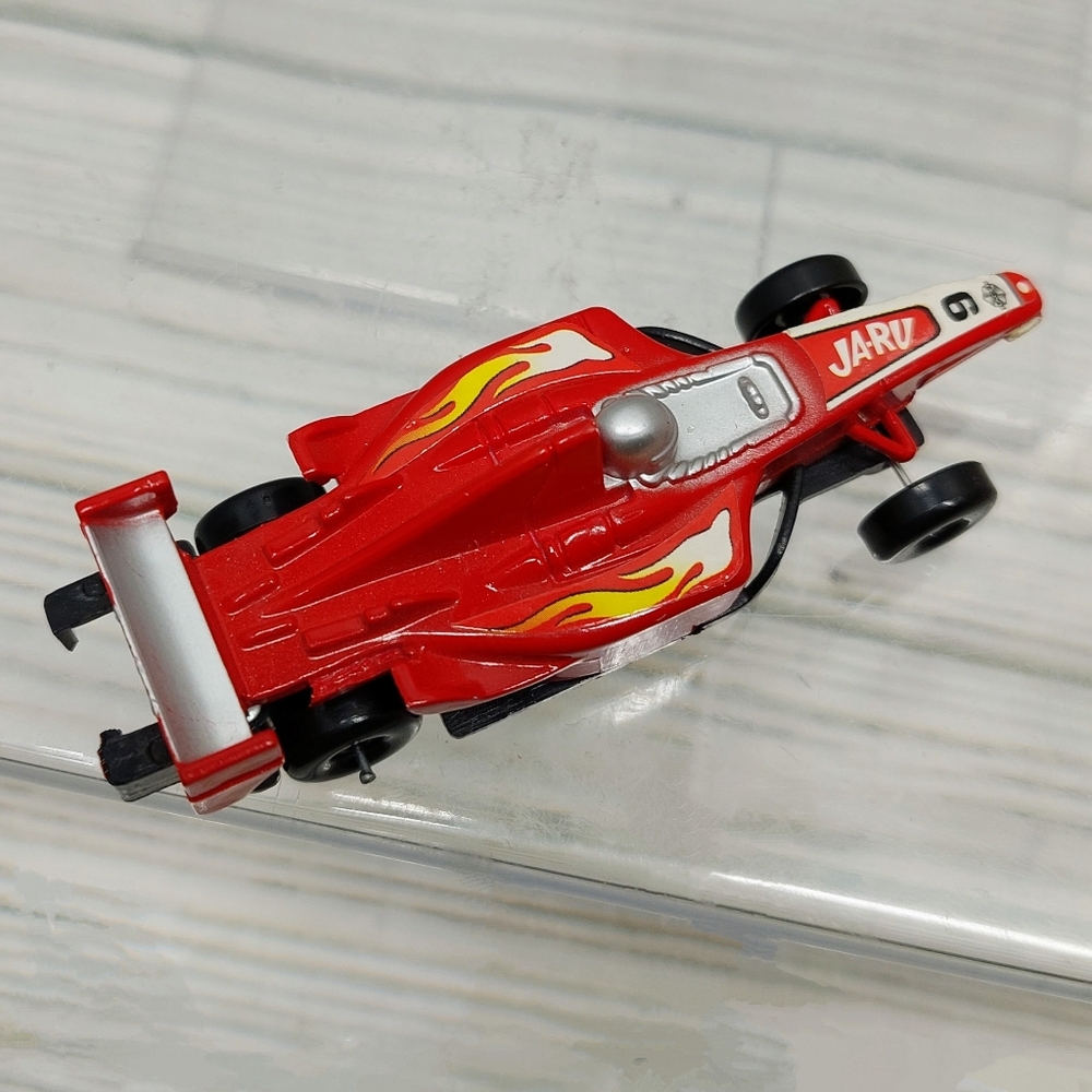 Formula 1 Plastic Red Flames JARU 9 1:64 Scale Toy Dragster NHRA Race Car